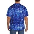 thumbnail image 5 of KLL Blurred Star Snow Christmas Print Men's Shirt Short Sleeve Button Down Summer Cuba Beach Shirts- Small, 5 of 7