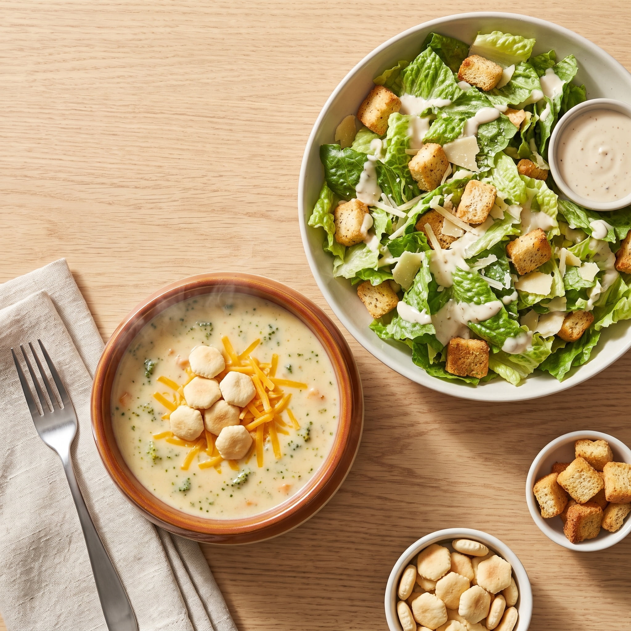 Panera Broccoli Cheddar Soup and Salad Meal Bundle