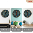 thumbnail image 4 of 10Inch Evil Eye Wall Clock Evil Eye Wall Clock, Silent Movement, Round Wooden Clock with Peacock Feather Design, AA Battery Operated (Batteries Not Included) for Living Room, Office, Ent, 4 of 7
