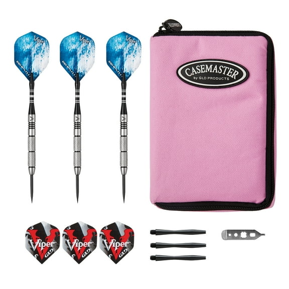 Viper Cold Steel Tungsten Steel Tip Darts 21 Grams and Case master Select Pink Nylon Dart Case