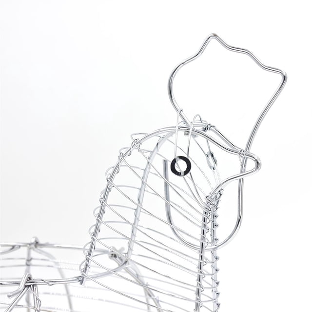 Chrome Plated Hen Shaped Iron Wire Big egg Egg wire egg Storage Basket Big Egg Holder Rack for Home Kitchen