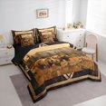 thumbnail image 2 of Castle Fairy Vintage Animal Bear 7-Piece Twin Bedding for Teens,Bohemian Aztec Mountain Bedding Comforter Set,Brown Gold Cream,Black Reversible, 2 of 7
