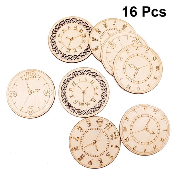 MLINS Creative Beige Clock Pattern Decorations for Home DIY Craft Plastic Adornments 8pcs