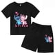 thumbnail image 4 of Conjunto de 2 camisetas y pantalones cortos de Disney Stitch para niños de 1 a 14 años, ropa informal de verano de manga corta con estampado de anime para niños, 4 of 5