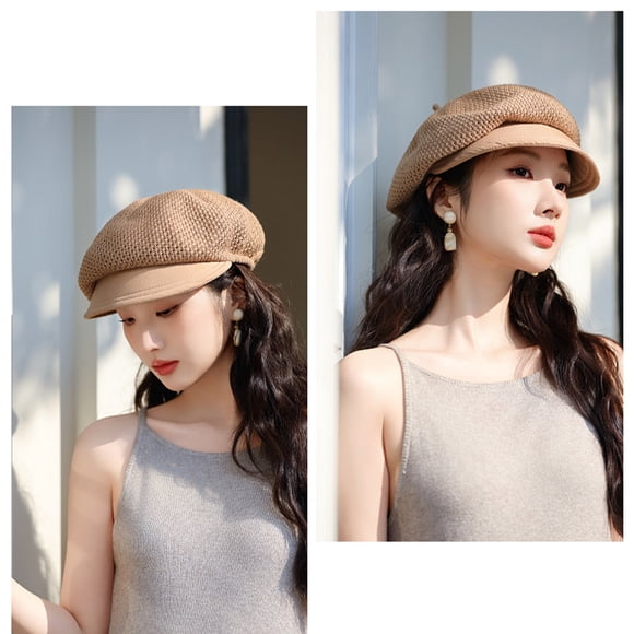 Ladies' Summer Adjustable Beret Thin Casual Breathable Beach Hat Suitable For Outdoor Activities In Summer