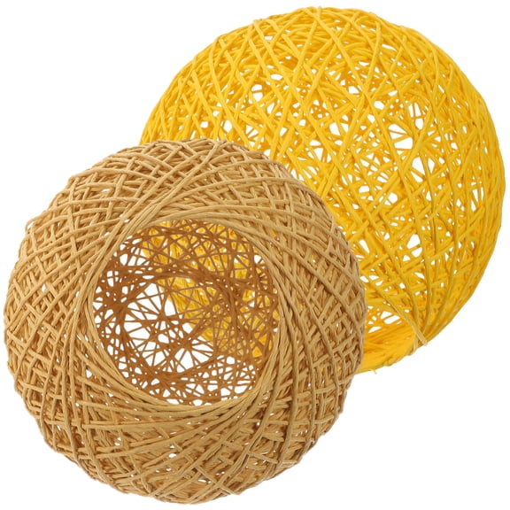 LOLIPPYY 2pcs Rustic Lamp Shade Bulb Shade Woven Lamp Wedding Decor