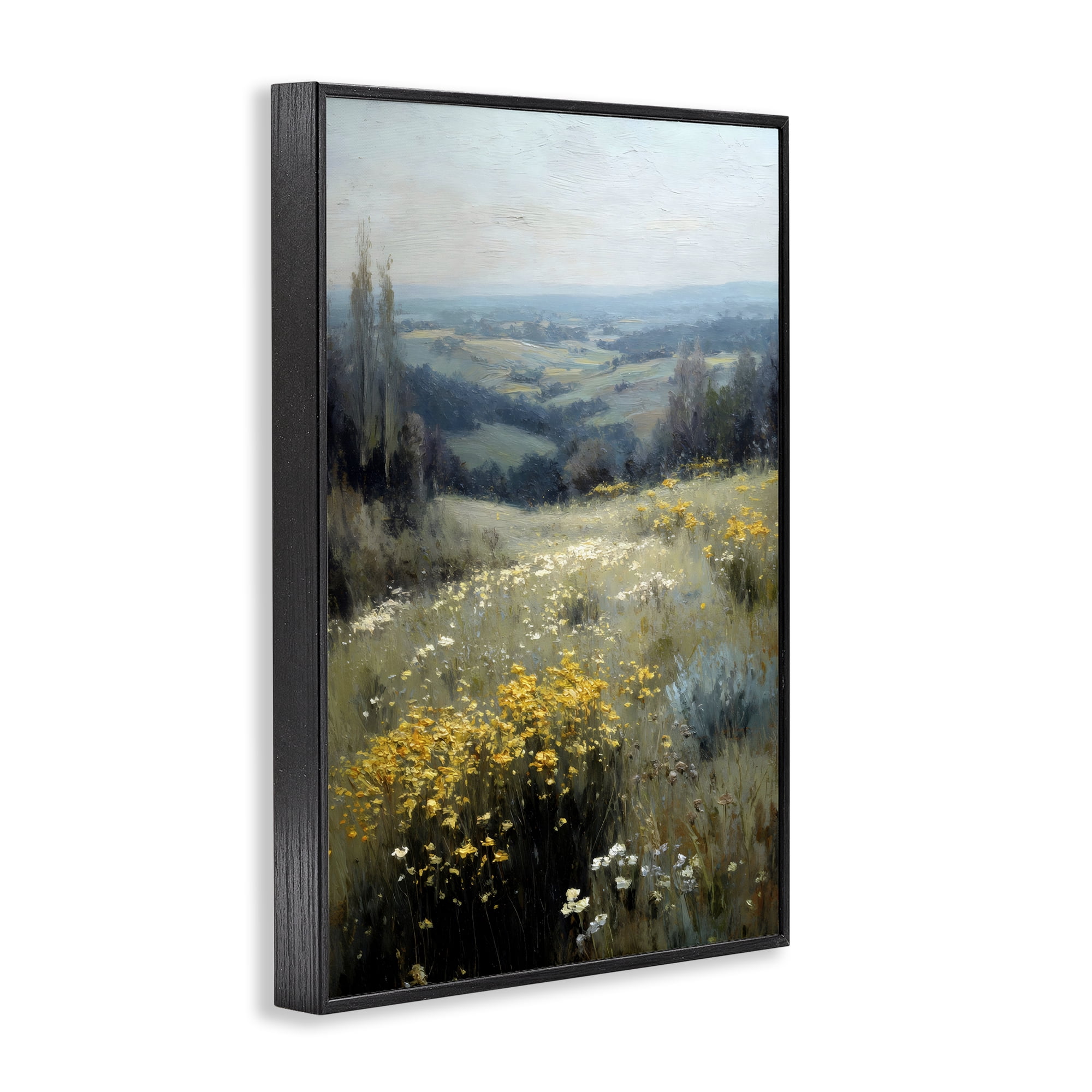 Stupell Industries Sporadic Meadow Flowers Black Framed Giclee Art, design by Petal Prints Design
