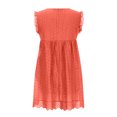 thumbnail image 5 of Aboser Embroidered Dress for Women Loose Fit Boho Dresses Summer Casual Eyelet Midi Dress Ruffle V Neck Dresses Loose Solid Beach Dress, 5 of 5
