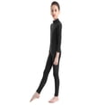 thumbnail image 2 of Alvivi Girls One Piece Ballet Dance Leotard Long Sleeves Zippered Gymnastics Jumpsuit Black 5-6, 2 of 7