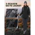 thumbnail image 6 of Off Road Ventures Women's Fleece Lined Softshell Jacket Lightweight Waterproof Warm Windbreaker Hooded Jacket for Winter Outdoor, 6 of 7