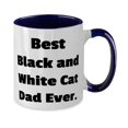 thumbnail image 2 of Best Black and White Cat Dad Ever. Two Tone 11oz Mug, Black and White Cat Present From Friends, Perfect Cup For Cat Dad, 2 of 2