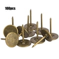 thumbnail image 1 of M Buder Clavos de Tapicería Decorativos Bronce Cian Cabeza Plana Redonda 14 mm / 0.55 inches 100 Piezas, 1 of 9