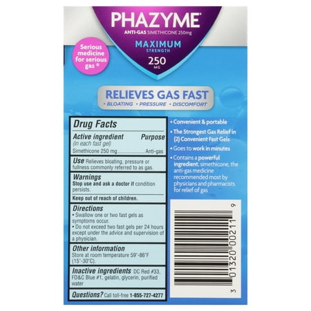 Phazyme Maximum Strength Softgel, 250mg, 12 Ct