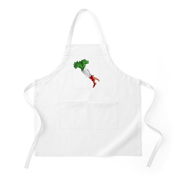 CafePress - Italian Flag Map - Kitchen Apron with Pockets, Grilling Apron, Baking Apron
