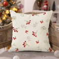 thumbnail image 2 of KNFATEQVEDG Housse de Coussin de Noël pour la Fête du Canada, Imprimé Feuilles de Lin et Fruits Rouges, Housse de Coussin pour Canapé, Table et Chaise, Mes Articles, 2 of 5