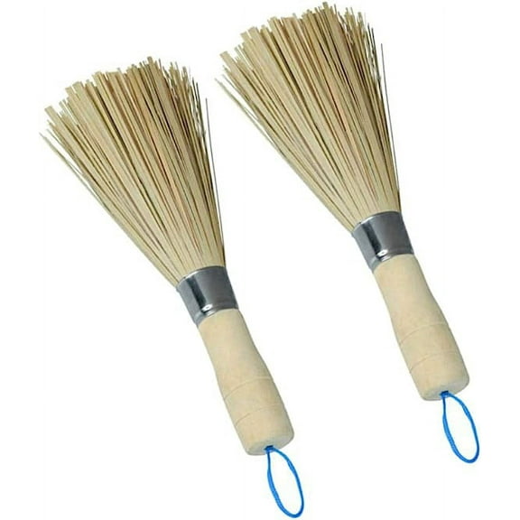 Nvzi Bamboo Wok Brush,Cleaning Whisk Pot Brush Cleaning Brush Bamboo Kitchen Cleaning Tools for Home Kitchens,Restaurants,Cleaning Tools