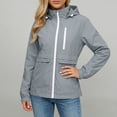thumbnail image 7 of vdgthytj Womens Rain Jacket Windproof Drawstring Hooded Jackets Lightweight Waterproof Solid Travel Hiking Outwear with Pockets(Large,Gray), 7 of 7