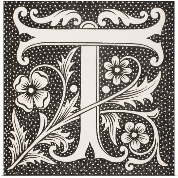 Great BIG Canvas | Rolled French School Poster Print entitled Decorated letter T, from Le Moyen Age et La Renaissance by Paul Lacroix