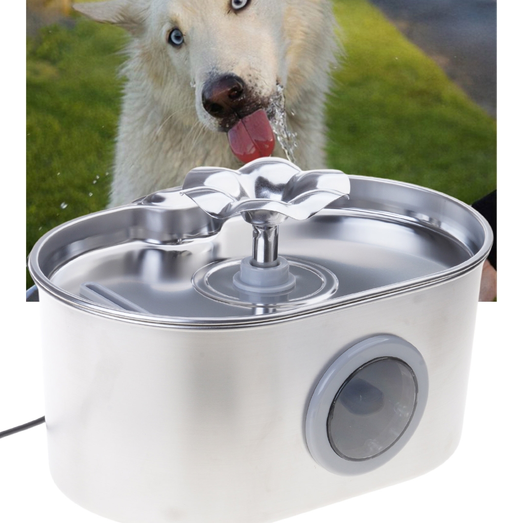 Automatic Pet Water Fountain Electric Waterer Bowl Water Dispenser Dog Water Purifiers Stainless Steel Fountain