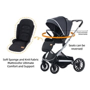 Baby Stroller,Revisable Seat,High Land Scape,Carrie to 40lbs,Unisex Standard Pram Toddler Infant(Brown)
