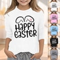 thumbnail image 5 of MUXiin Easter Gifts for Kids 2026 Easter Shirts for Girl Funny Bunny Egg Graphic Tees Cute Festival Outfits 3/4 Sleeve Tops, 5 of 5