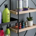 thumbnail image 5 of Linon Lindell 4-Tier Round Wall Shelf - Black/Graywash, 5 of 6