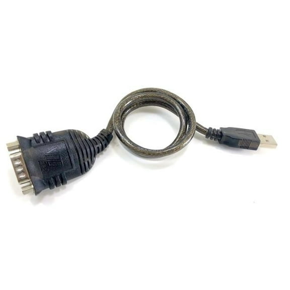 1 ft. USB-A Male 2.0 to Serial DB9-Male Adapter, Clear