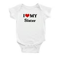 thumbnail image 3 of I Love My Sister Brother Baby Bodysuits Twinss Twins Clothes Gift (White, 18-24M), 3 of 5