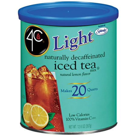 4C Light Decaffeinated Iced Tea Mix With Lemon, 12.6