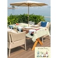 thumbnail image 4 of Outdoor Tablecloth with Umbrella Hole and Zipper, Happy Easter Rectangle Table Cloth 60x102 Inch Waterproof Tablecloth, Cute Gnomes Eggs Spring Daisy Flowers Yellow Picnic Table Cover for Patio, 4 of 7