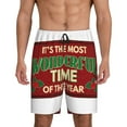 thumbnail image 2 of Rocae It's The Most Wonderful Time Of The Year for Men's Soft Sleep Pajama Shorts, Waistband and Pockets, 2 of 9