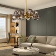 thumbnail image 5 of FINE MAKER FINE MAKER Crystal Pendant Light Gold Metal Finish Chandelier Modern 12 Light Sputnik Hanging Ceiling Light Fixture for Living Room Dining Room 24" 110V, 5 of 9