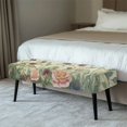 thumbnail image 2 of Chririnla Vintage Wild Rose Pattern High Stretch Bench Cushion Cover, Elastic Band Polyester Spandex Fabric Bench Covers for Home Bedroom, 2 of 9