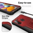 thumbnail image 2 of ExoGuard For Samsung Galaxy A21 Case, Phone Case with Screen Protector and Kickstand (Red), 2 of 7