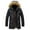 Black, variant on ameIAEA Mens Puffer Jacket Winter Warm Hooded Quilted Down Coat Outerwear Zip Up Insulated Padded Coat