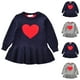 thumbnail image 4 of Odeerbi Niñas Primavera Otoño Vestido Sudadera Día de San Valentín Vestido Punto Corazón Estampado Cuello Redondo Manga Larga Vestido Plisado, 4 of 7