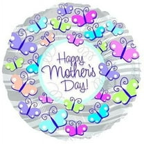 PMU Mother's Day 17 Inch Mylar Balloon Butterflies Pkg/1