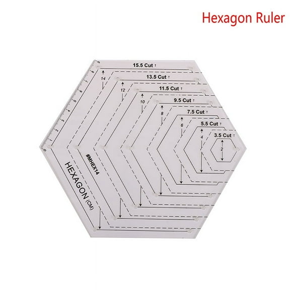 Quilting Patchwork Ruler Triangle Rhombus Hexagon Acrylic Template Sewing Tool