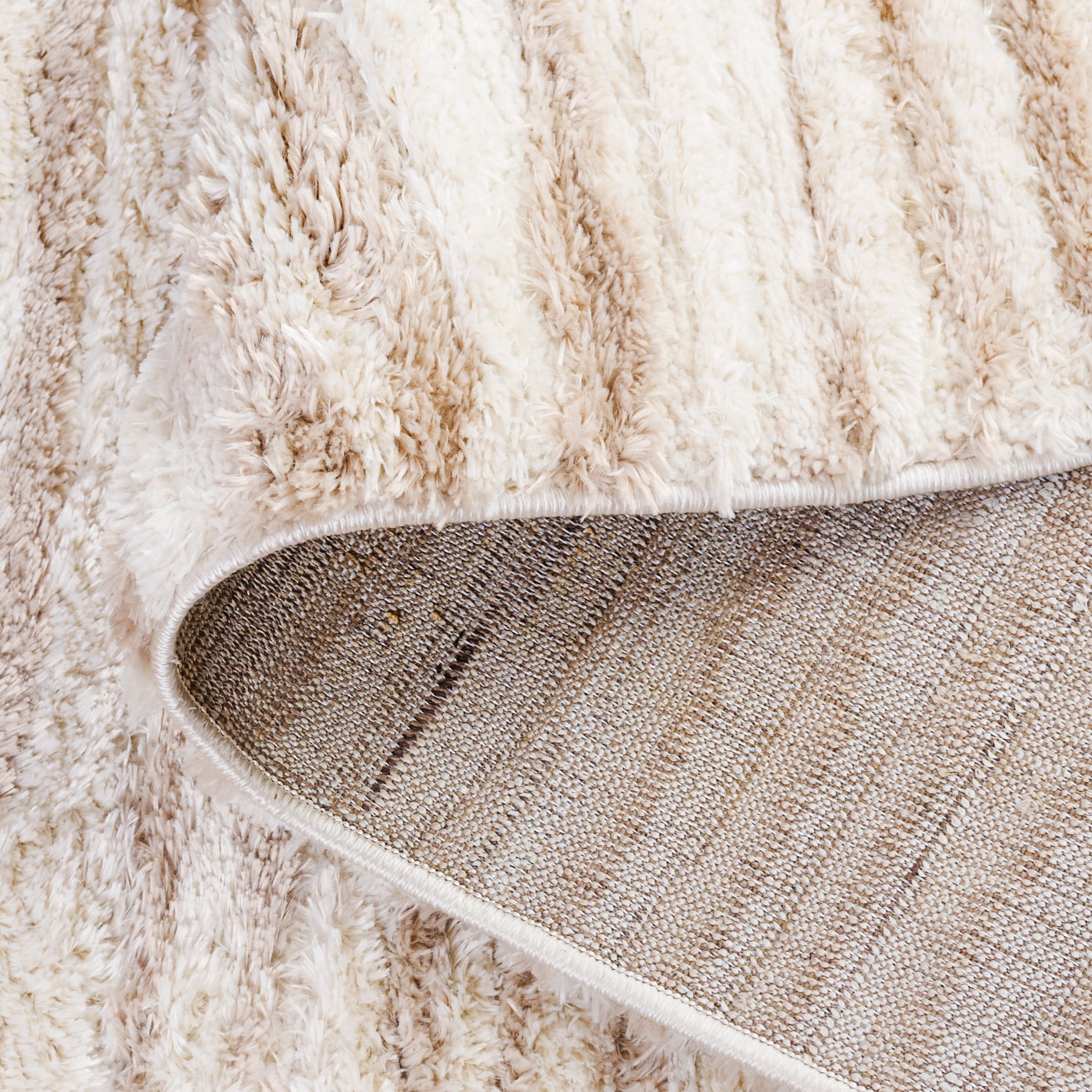 SAFAVIEH Seattle Pavel Abstract Shag Area Rug, Ivory/Beige, 4' x 6'