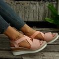 thumbnail image 6 of Womens Flat sandals with Criss Cross Strap Open Toe Breathable Dressy Sandals Causal Slip-on Summer Shoes, 6 of 7