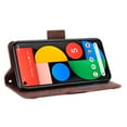 thumbnail image 5 of Case for Google Pixel 5 Cover Adjustable Detachable Card Holder Magnetic closure Leather Wallet Case - Brown, 5 of 5