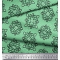 thumbnail image 3 of Soimoi Green Poly Georgette Fabric Damask Ikat Print Fabric by the Yard 52 Inch Wide, 3 of 3