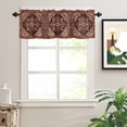 thumbnail image 2 of Red Vintage Valances for Windows Floral Pattern Ethnic Style Rod Pocket Curtain Valance Window Treatment Short Curtains for Kitchen Living Room, 42"x12", 2 of 5