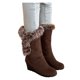 thumbnail image 1 of Zapatos de mujer Invierno Cálido Moda informal Color sólido Punta redonda Media pantorrilla Cinturón de felpa Hebilla Botas de tacón de cuña Wmkox8yii sa2964, 1 of 5
