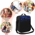 thumbnail image 5 of Lsque Black Blue Glitter Sparkles Lunch Bag Lunch Box for Women Men Reusable Insulated Lunch Tote Bag,Leakproof Thermal Cooler Sack Food Handbags Case High Capacity, 5 of 9