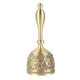 thumbnail image 1 of Hand Call Bell 4.7in Long Pure Brass Exquisite Carved Pattern Curved Handle Dinner Bell for Wedding Party Family Bar, 1 of 5