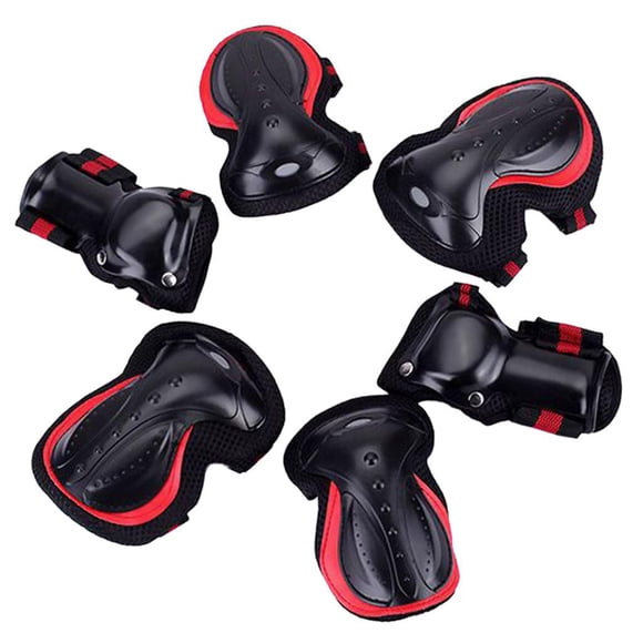 S SERENABLE Roller guards Knee pad for children Wrist guards for teenagers Elbow guards for Black and Red M