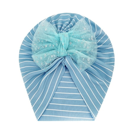 

Baby Christmas Hat Stretch Striped Bow Breathable Caps Headwear 3 Years
