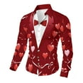thumbnail image 2 of Atogsazn Mens Valentine's Day Shirts Casual Hearts Printed Long Sleeve Button Up Shirt Work Bussiness Tops Wine XXXL Fashion, 2 of 7