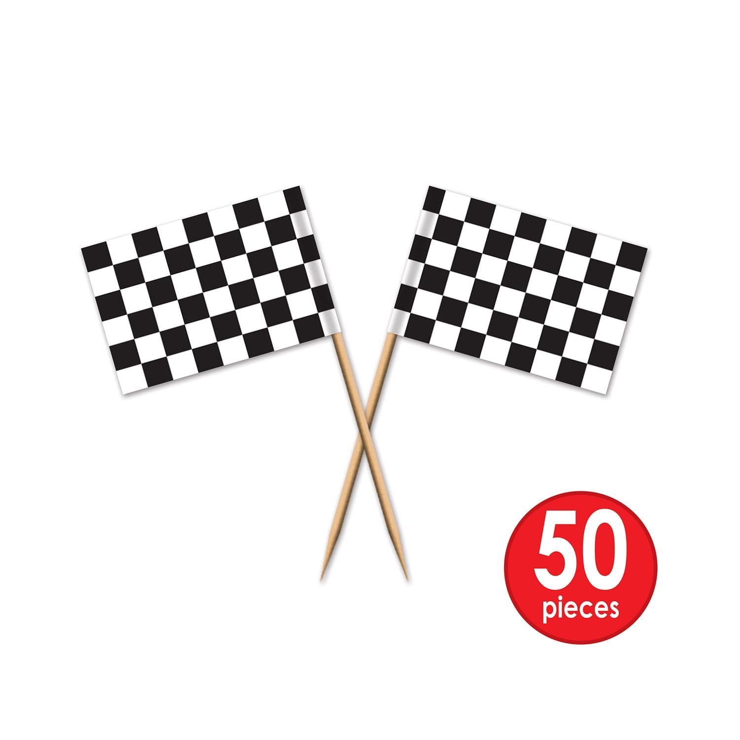 600 Pack Beistle Checkered Flag Party Picks